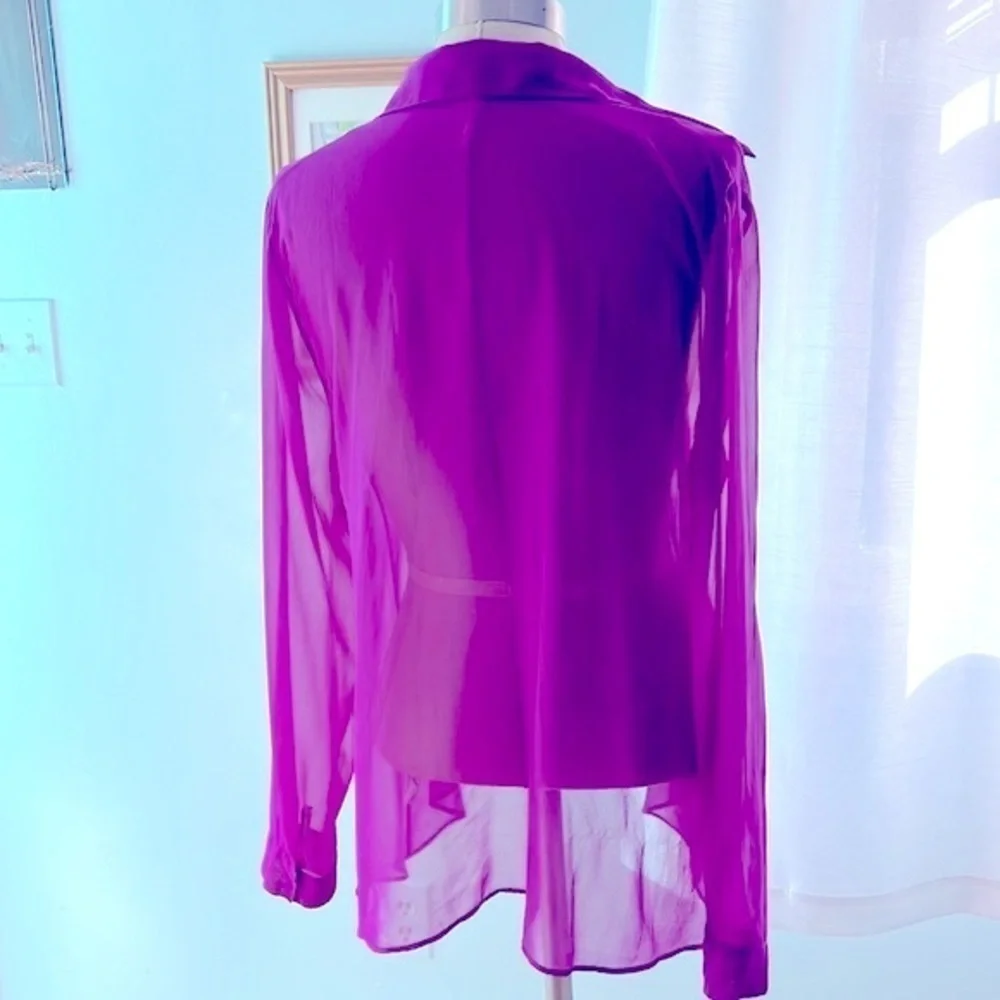 Free People Purple See Through Flowey Blouse size SP